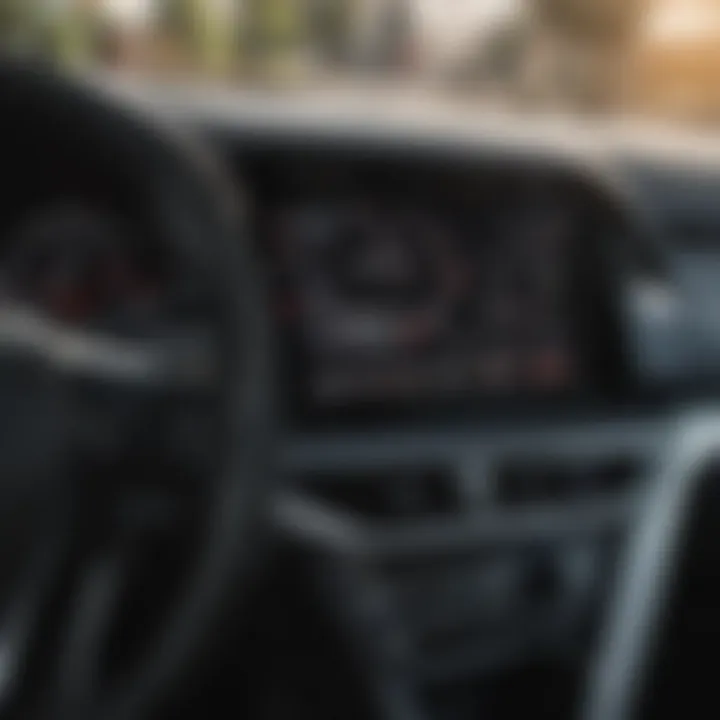 Close-up of Toyota Camry Hybrid dashboard with tech features