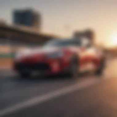 Performance in Action: Toyota Sports Car on the Track High-performance Toyota sports car in action on a racetrack