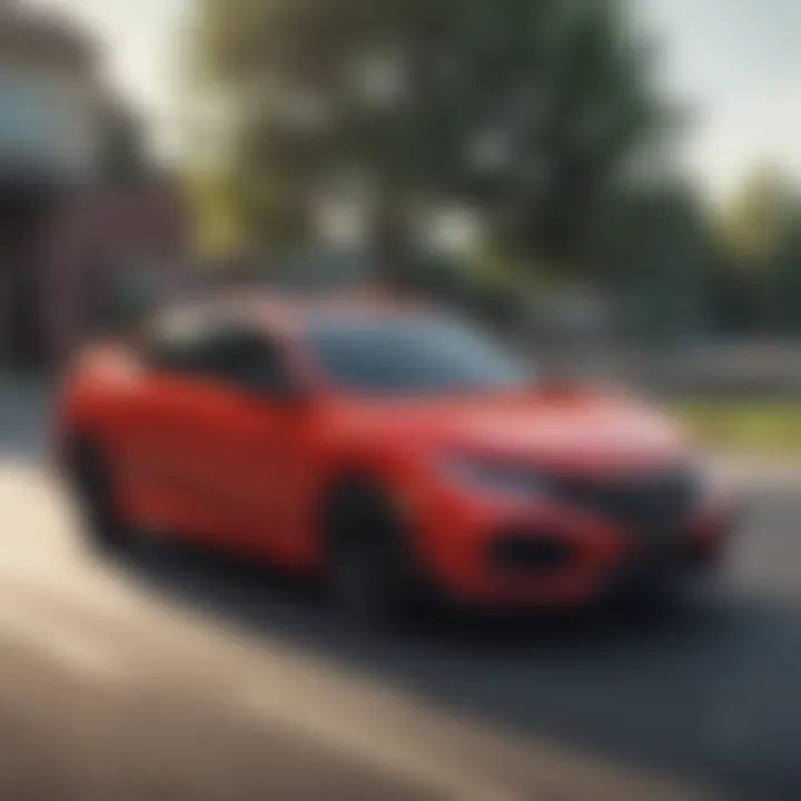 Image of the Civic Si in motion demonstrating its driving dynamics