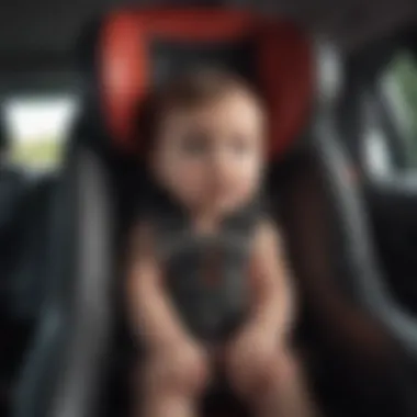 Detailed view of safety features in car seats