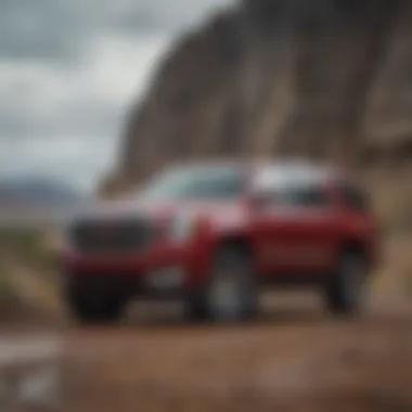 GMC Yukon SLT XL on a rugged terrain demonstrating performance