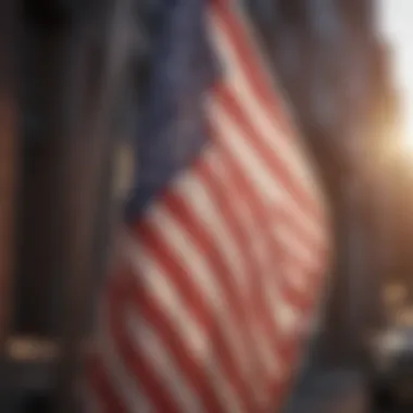 The American flag on display during a national holiday celebration