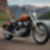 Harley Davidson VRSC-A parked against a scenic backdrop