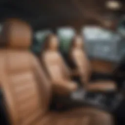 Interior view showcasing Honda Passport captain chairs with premium materials