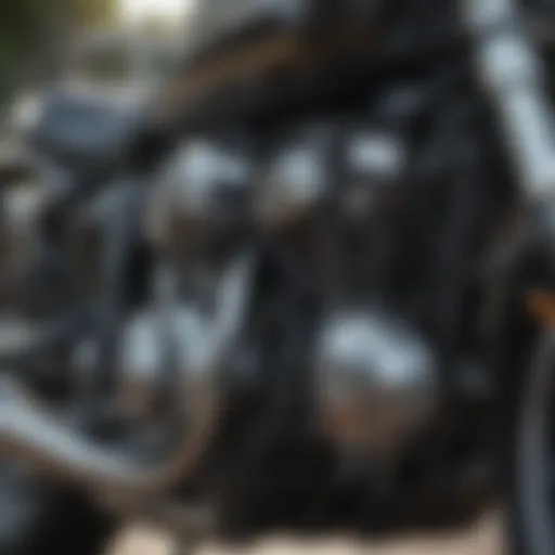 Close-up view of a motorcycle VIN location
