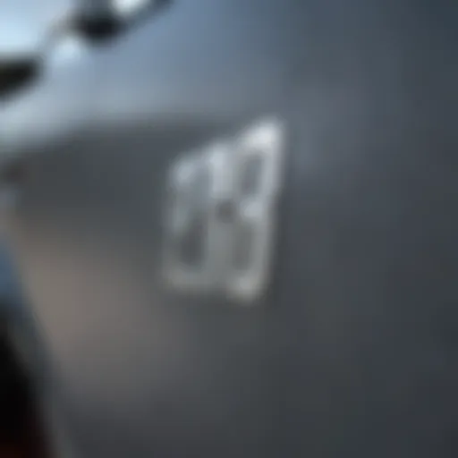 Close-up of a VIN number stamped on a car