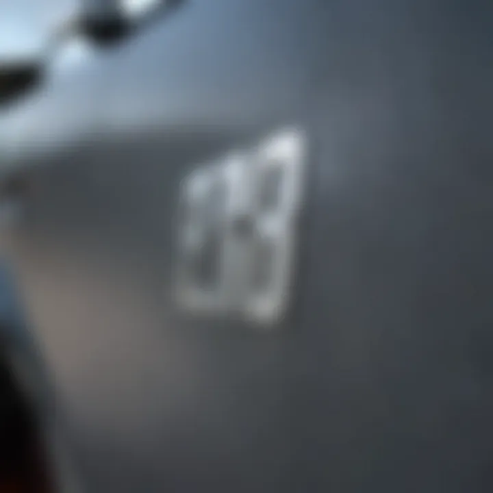 Close-up of a VIN number stamped on a car