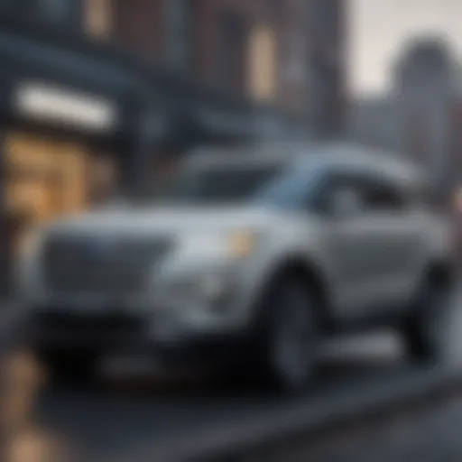 Exterior view of the Ford Explorer Limited Hybrid showcasing its sleek design