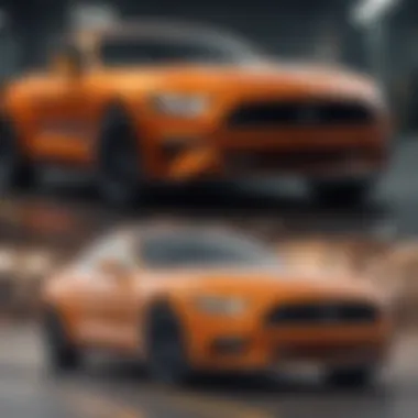 Comparison chart of the 2017 Orange Mustang against competitor models.