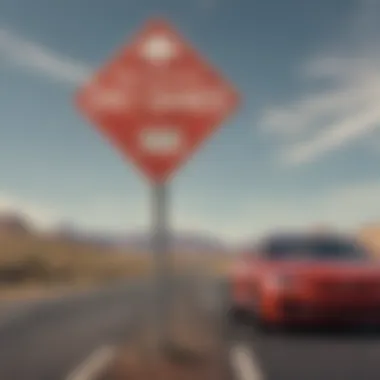 A conceptual image showing a crossroads sign with uninsured and insured drivers pointing in different directions.