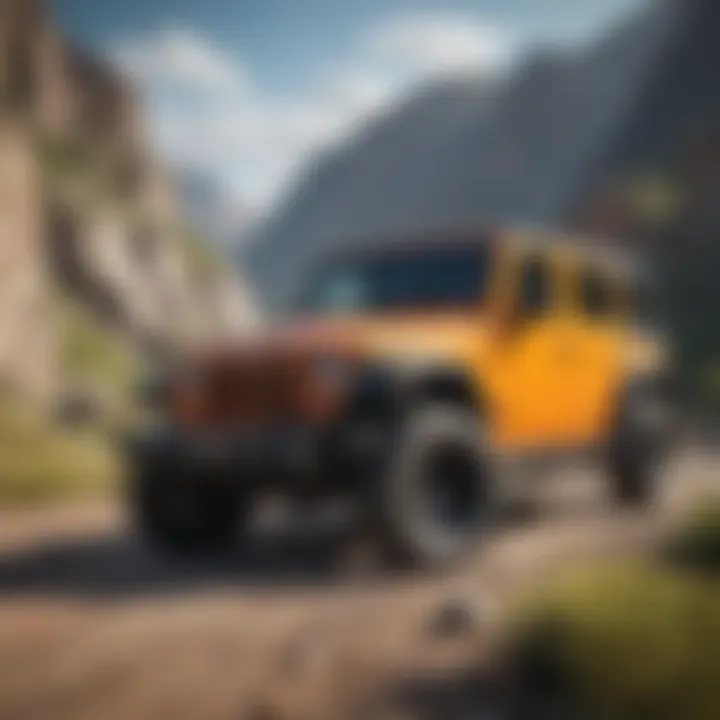 Jeep Wrangler Unlimited on a rugged terrain