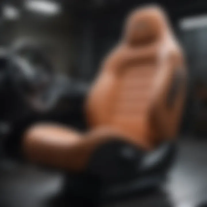 Before and after comparison of a vehicle seat restored with Katzkin leather repair products