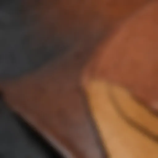 Close-up view of Katzkin leather sample swatches showcasing different textures and colors