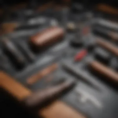 A selection of Katzkin leather repair tools and products neatly arranged on a workspace