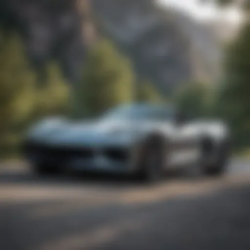 Elegant Corvette on a scenic road