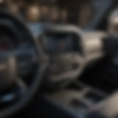 Close-up of the advanced technology dashboard in a luxury Chevy truck