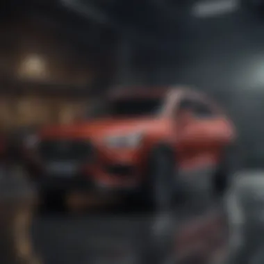 Advanced safety features in a luxury SUV demonstrated through infotainment system