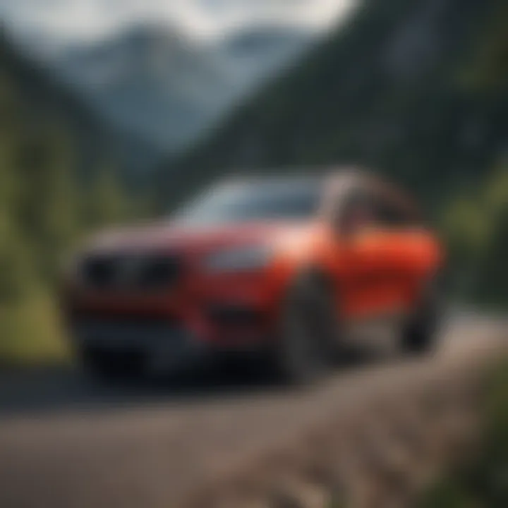 Stylish exterior design of a luxury SUV parked in a scenic location