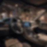 Luxurious SUV interior showcasing premium materials and advanced technology