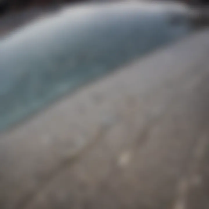 Close-up of a dented car roof