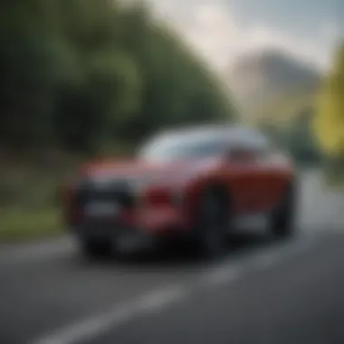 Performance of Mitsubishi Crossover Hybrid on the Road Mitsubishi Crossover Hybrid on a scenic drive