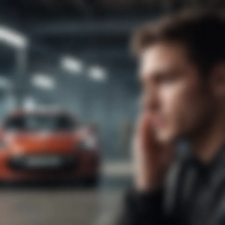 A person contemplating their automotive expenses