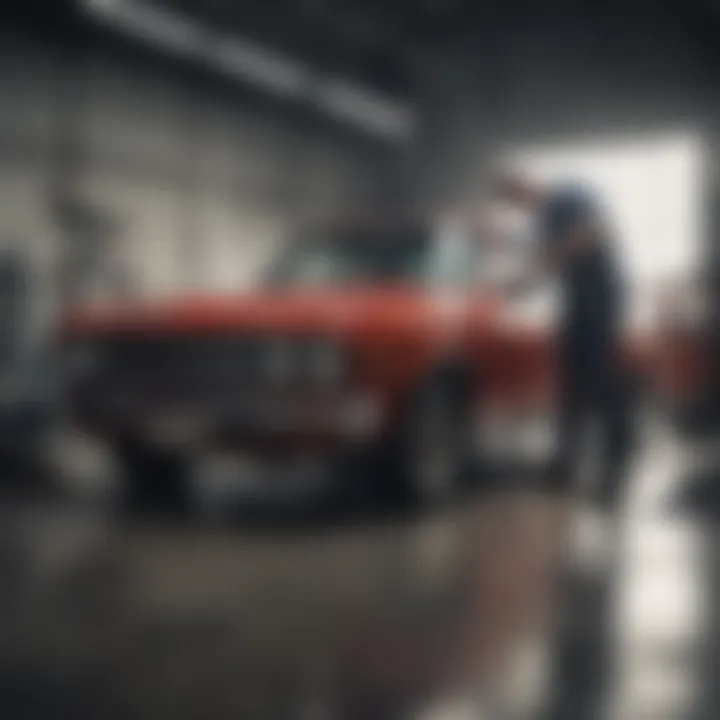 A mechanic performing a thorough inspection on a used vehicle.