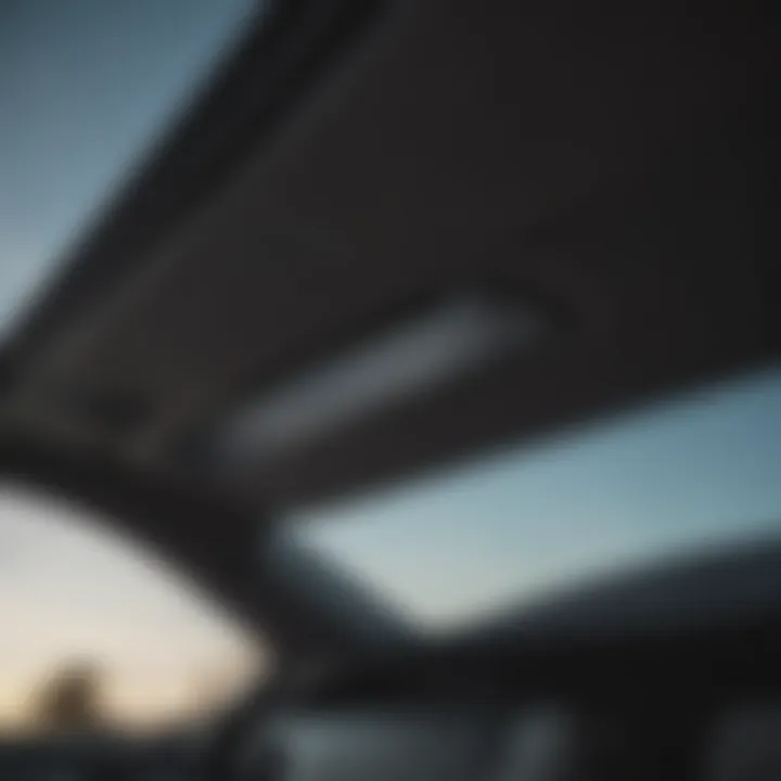 Close-up of the sunroof in the Toyota Camry