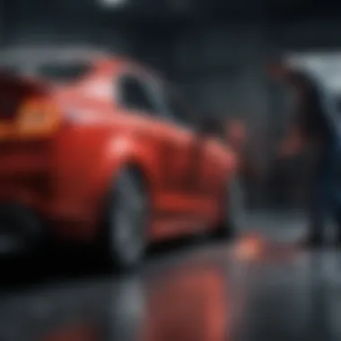 Driver Activating Push to Start Ignition A driver activating the push to start ignition system