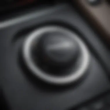 Close-up view of a push to start button in a luxury car