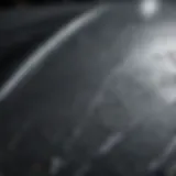 Close-up view of car paint scratches on a vehicle surface