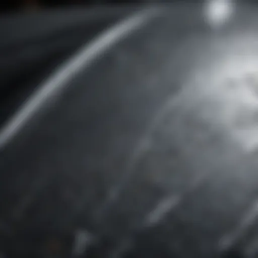 Close-up view of car paint scratches on a vehicle surface