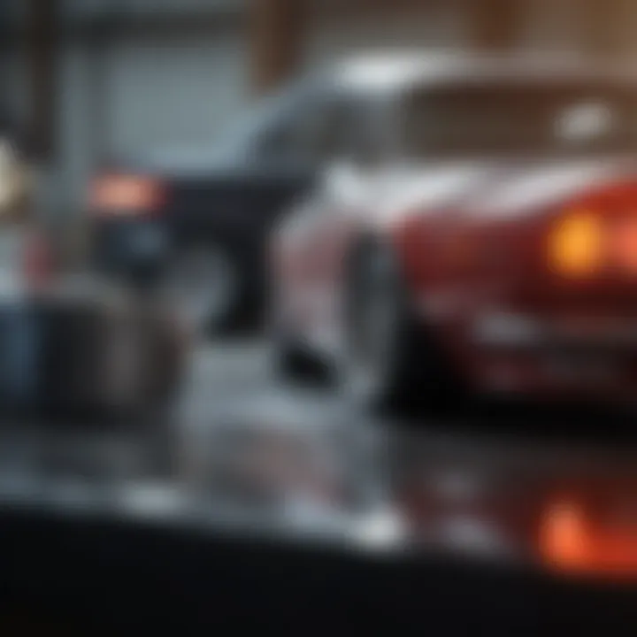 Professional polishing equipment used for car paint repair