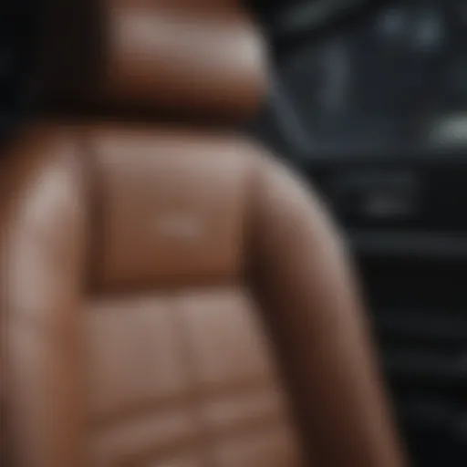 A luxurious car seat with a fresh cover highlighting its texture