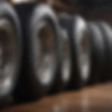 Diverse Truck Tire Options for Every Need A diverse range of truck tires displayed side by side on a wooden surface