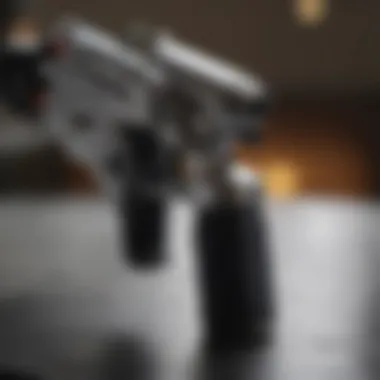 Close-up view of essential spray gun components, highlighting features to consider.