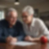 Senior couple reviewing insurance options together