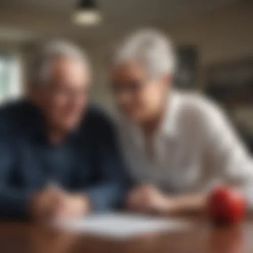 Senior couple reviewing insurance options together