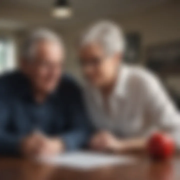 Senior couple reviewing insurance options together