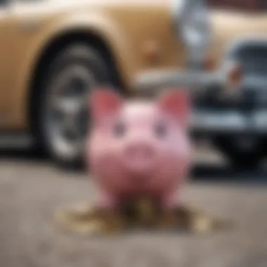 Building Your Savings for Your Dream Car A piggy bank filled with coins and dollar bills