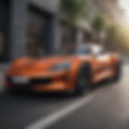 A sleek lightweight sports car navigating a winding road