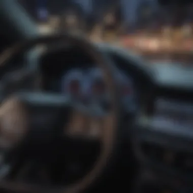 Dashboard of a car with safety features highlighted