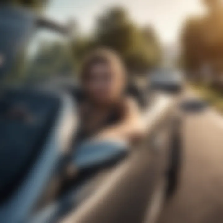 A young driver enjoying a ride in a safe vehicle