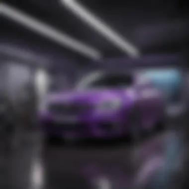 Installation of Purple HID Bulbs in Vehicle Illustration of a vehicle interior showing the installation of purple HID bulbs.