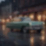 A vintage automotive advertisement showcasing classic car designs.