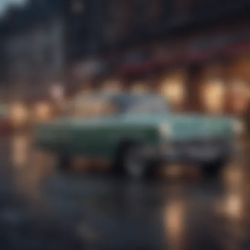 A vintage automotive advertisement showcasing classic car designs.
