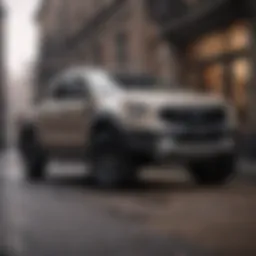 The sleek exterior design of the Ford Ranger showcasing its robust build.