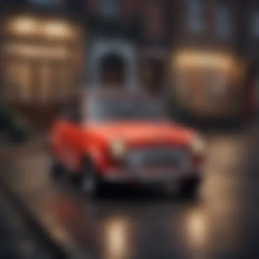 Classic Mini Cooper in a vintage setting