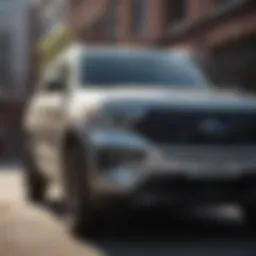 Thule cross bars mounted on a Ford Explorer