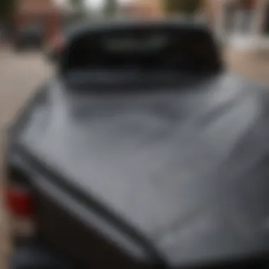 Illustration of the installation process for a removable tonneau cover